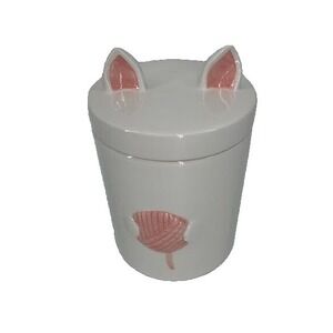 Whimsy Home by Magenta Cat Cookie Jar Canister White Ball of Yard Ear Lid
